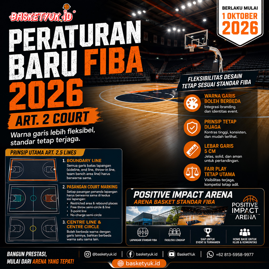 Positive Impact Arena: Arena Basket Modern yang Siap Mengadopsi Standar FIBA 2026